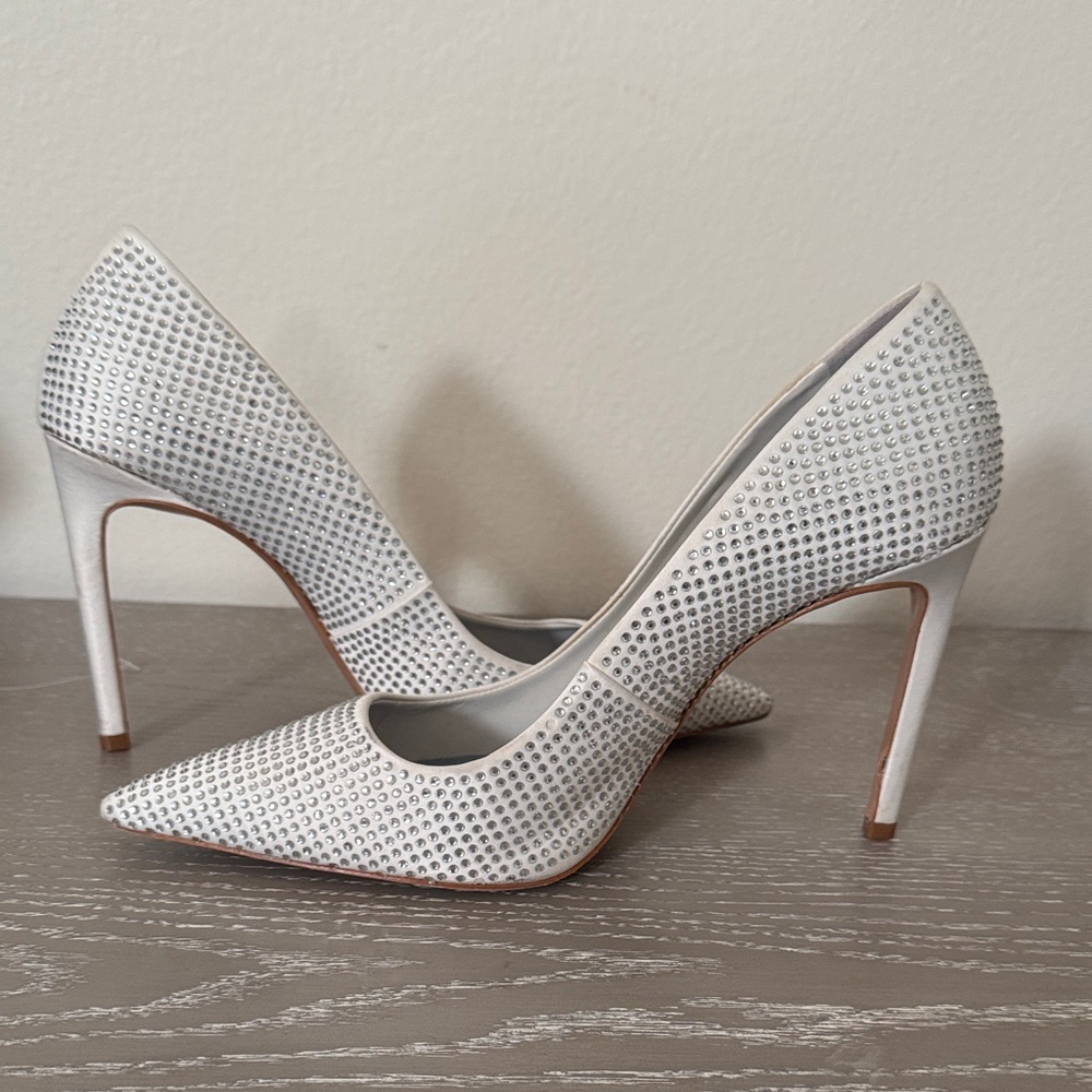 SCHUTZ White Studded Heels